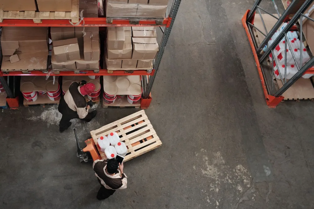 Licensed industry stock photograph of warehouse operations